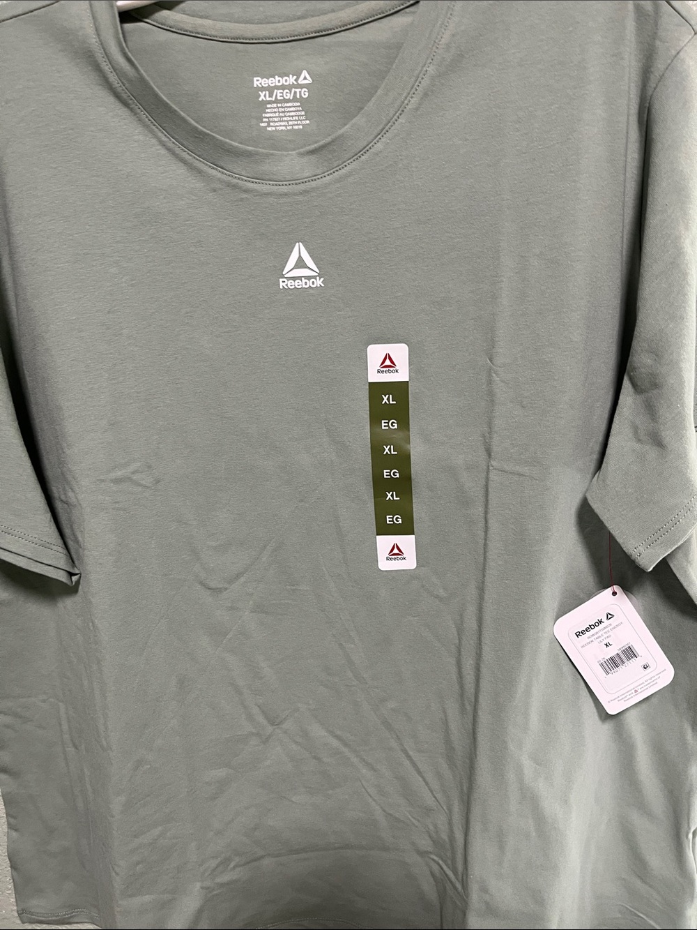 Reebok Women’s Sage Green Crewneck Logo Tee